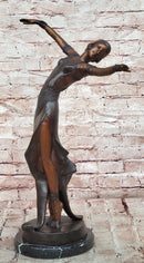 Hand Made Genuine Bronze Sculpture Art Deco Dancer by Chiparus Figurine Decor