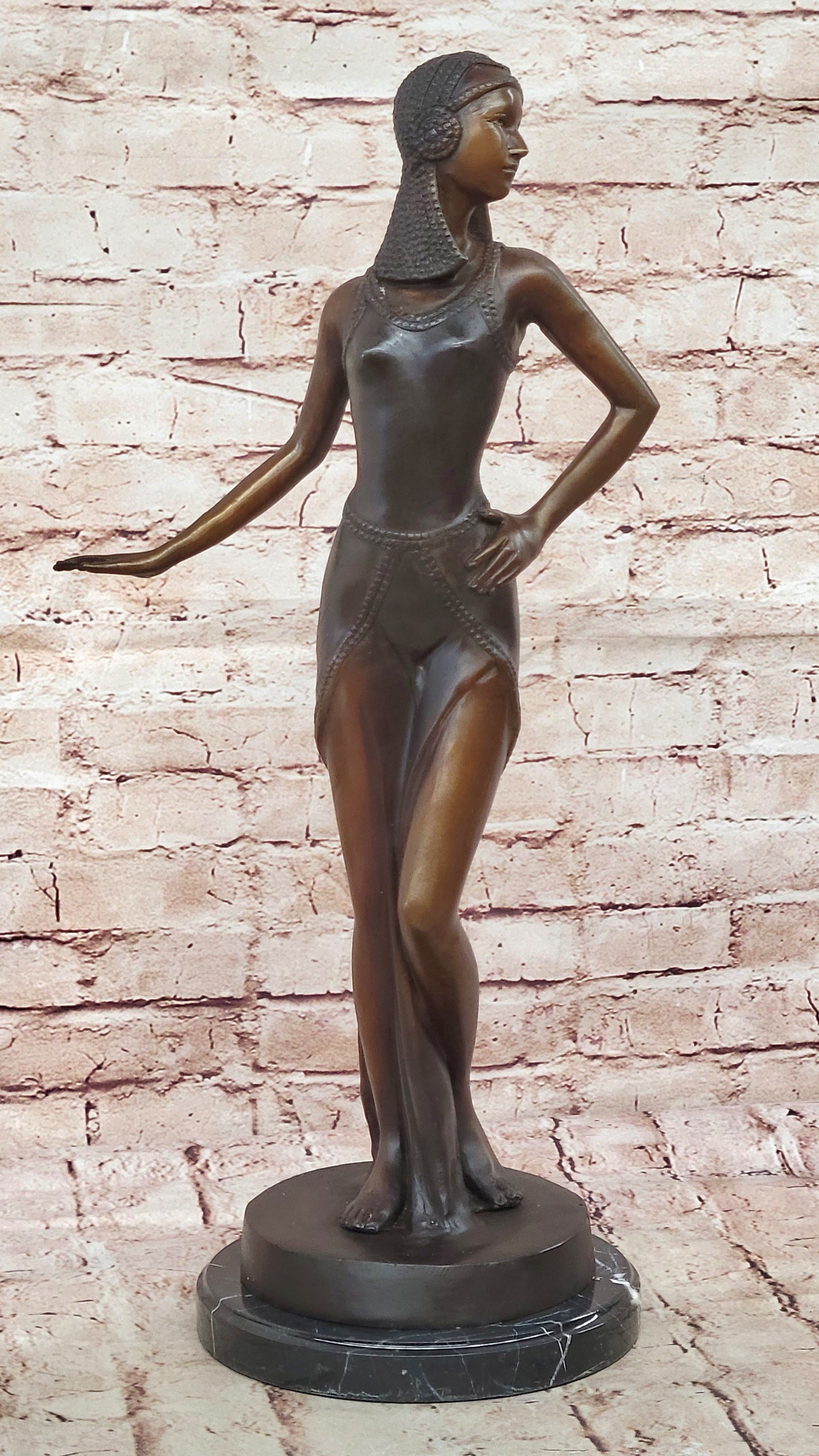 Art Deco Bronze Dancer – Elegant Female Figure