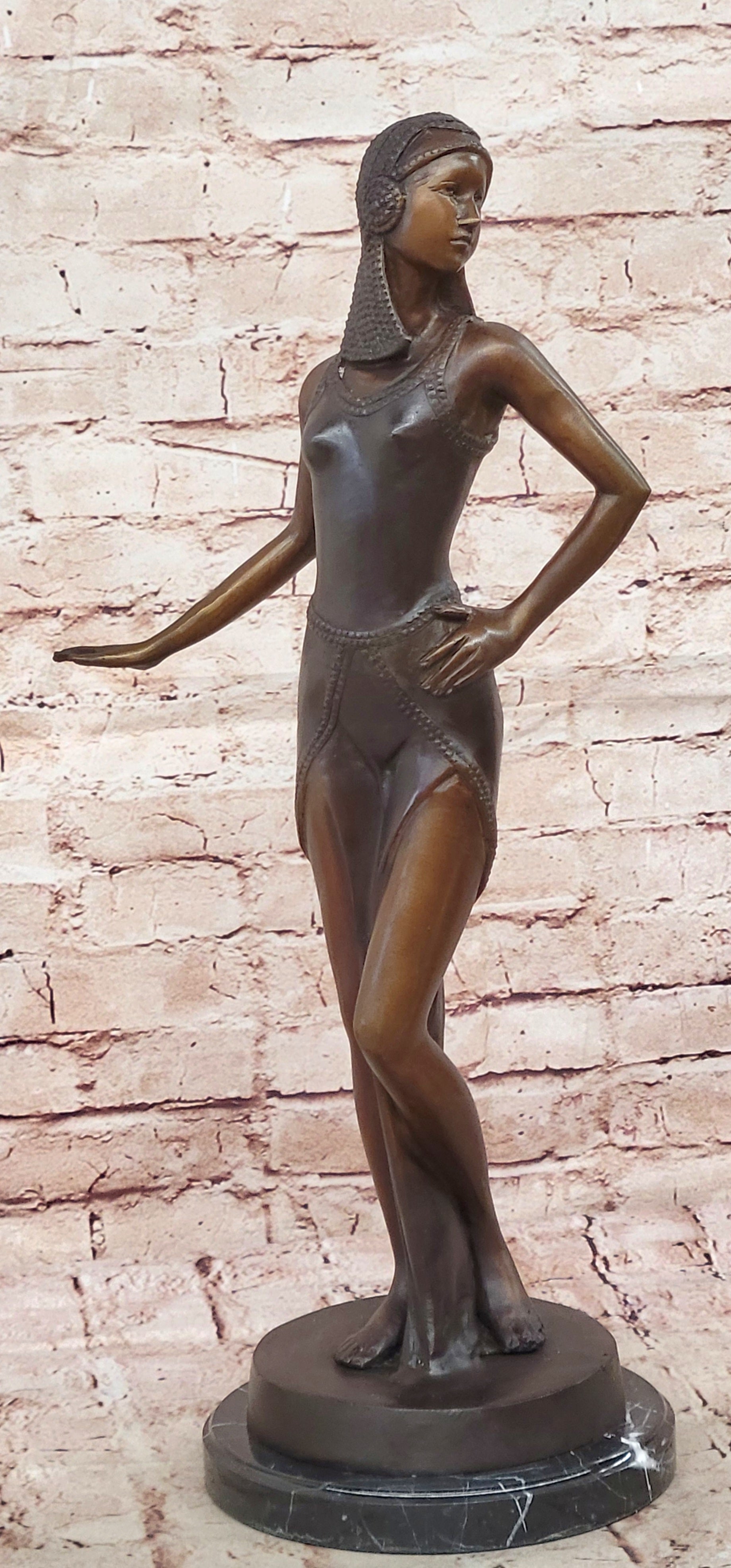 Art Deco Bronze Dancer – Elegant Female Figure