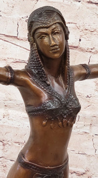 Chiparus Bronze Sculpture Egyptian Dancer with Outstretched Arms