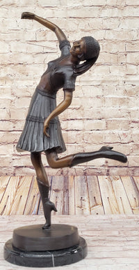 Gypsy Dancer Girl Bronze Sculpture by Chiparus on Marble Base