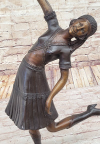 Gypsy Dancer Girl Bronze Sculpture by Chiparus on Marble Base