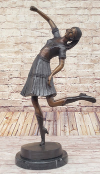 Gypsy Dancer Girl Bronze Sculpture by Chiparus on Marble Base