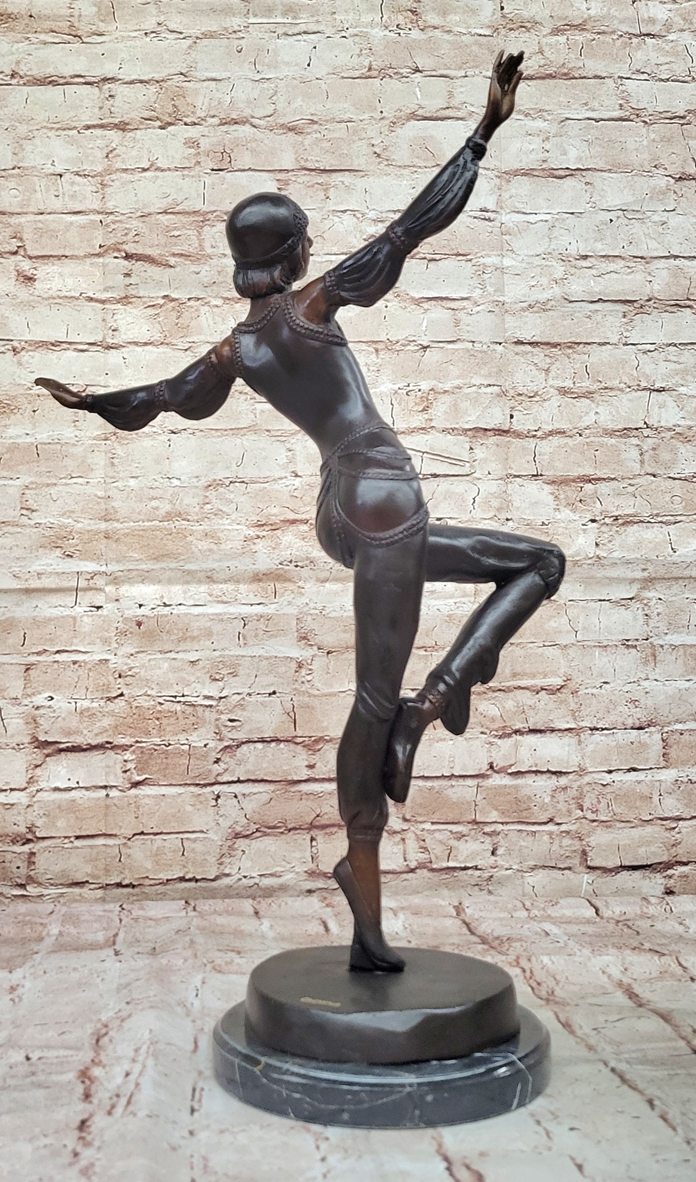 Chiparus Art Deco Dancer – Patina Bronze on Marble Base
