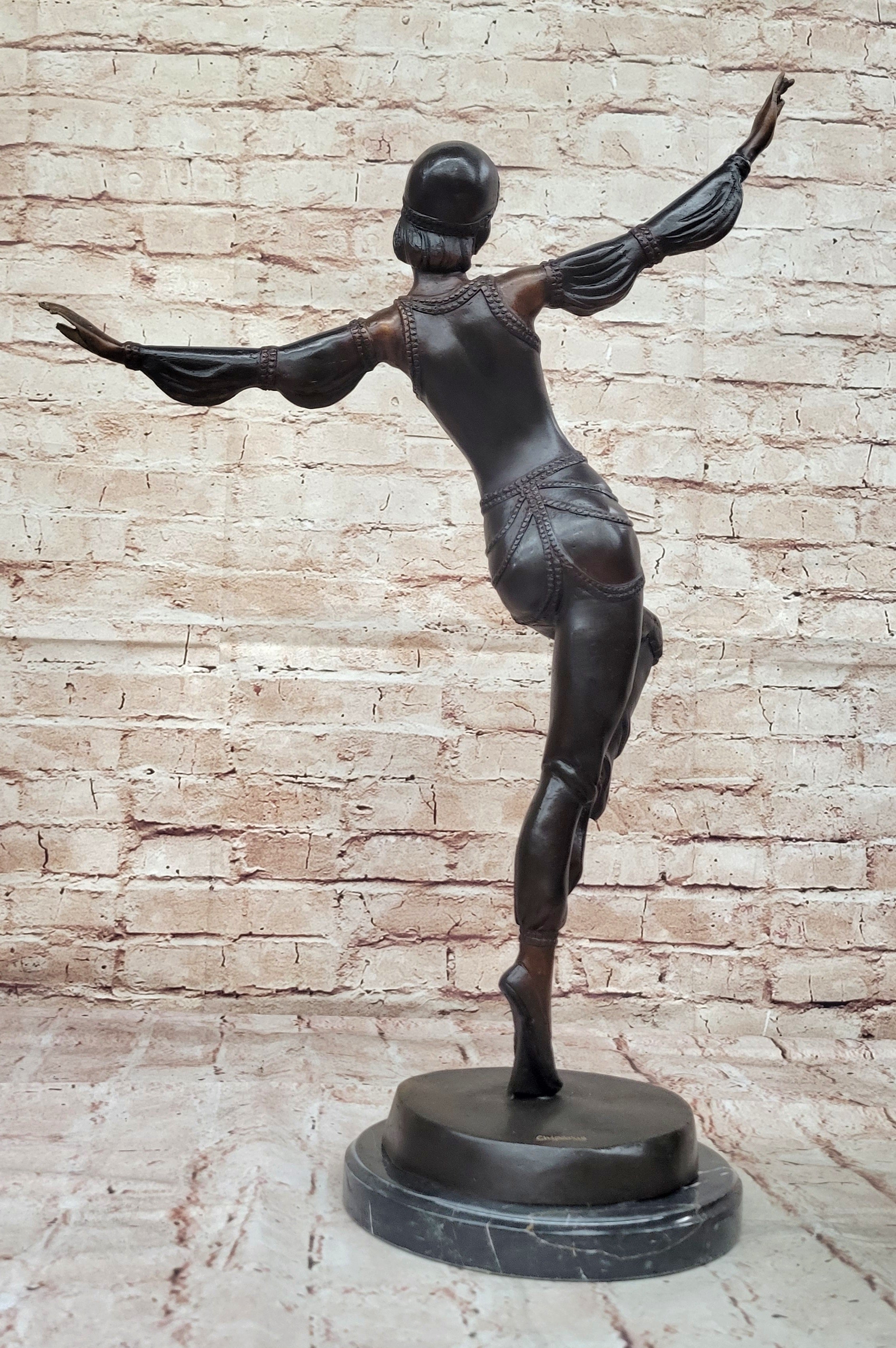 Chiparus Art Deco Dancer – Patina Bronze on Marble Base