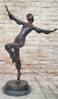 Chiparus Art Deco Dancer – Patina Bronze on Marble Base