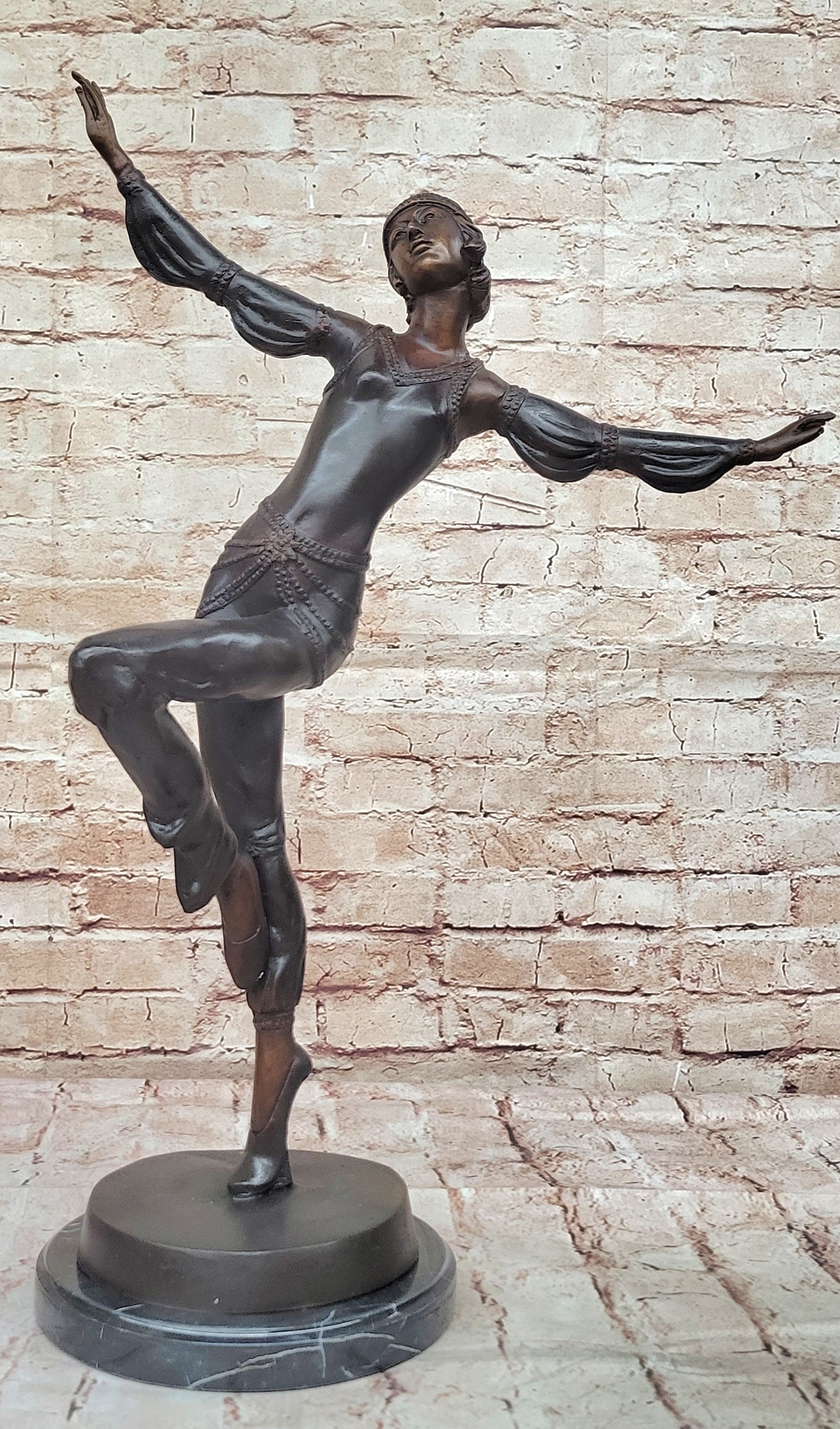 Chiparus Art Deco Dancer – Patina Bronze on Marble Base