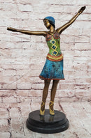 Large Gypsy Dancer by Chiparus Hot Cast Bronze Sculpture Marble Base Statue Art