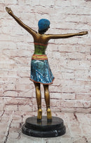 Large Gypsy Dancer by Chiparus Hot Cast Bronze Sculpture Marble Base Statue Art