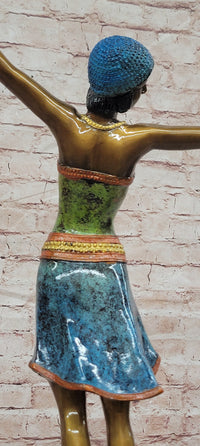Large Gypsy Dancer by Chiparus Hot Cast Bronze Sculpture Marble Base Statue Art