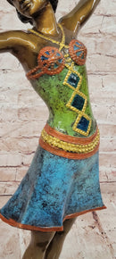 Large Gypsy Dancer by Chiparus Hot Cast Bronze Sculpture Marble Base Statue Art