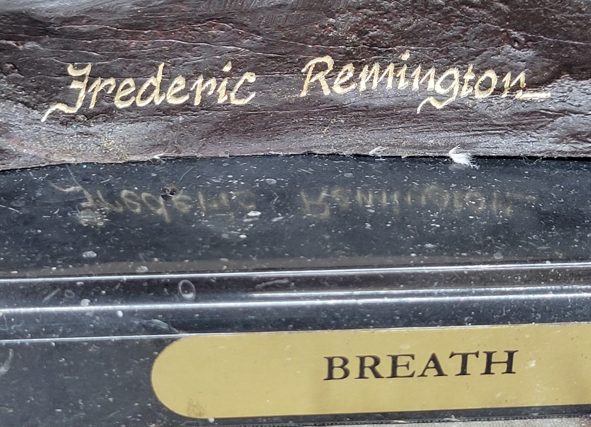 BREATH by Frederic Remington Bronze Statue Sculpture Cowboy Smoking Pipe 22" x 24"