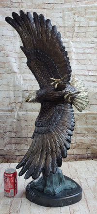 Life Size American Bald Eagle Bronze Sculpture 33" x 23"