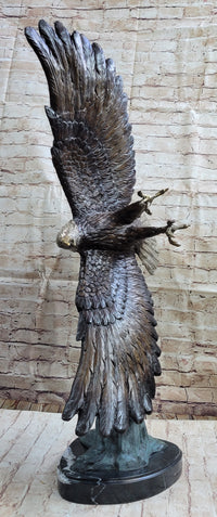 Life Size American Bald Eagle Bronze Sculpture 33" x 23"