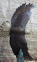 Life Size American Bald Eagle Bronze Sculpture 33" x 23"