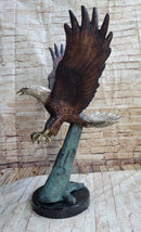 Swooping American Bald Eagle Real Bronze Sculpture 30" x 21"