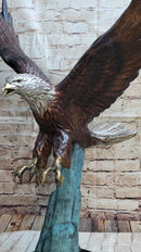 Swooping American Bald Eagle Real Bronze Sculpture 30" x 21"