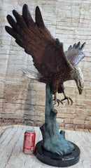 Swooping American Bald Eagle Bronze Metal Sculpture 30"