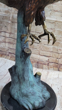 Swooping American Bald Eagle Bronze Metal Sculpture 30"