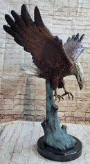 Swooping American Bald Eagle Bronze Metal Sculpture 30"