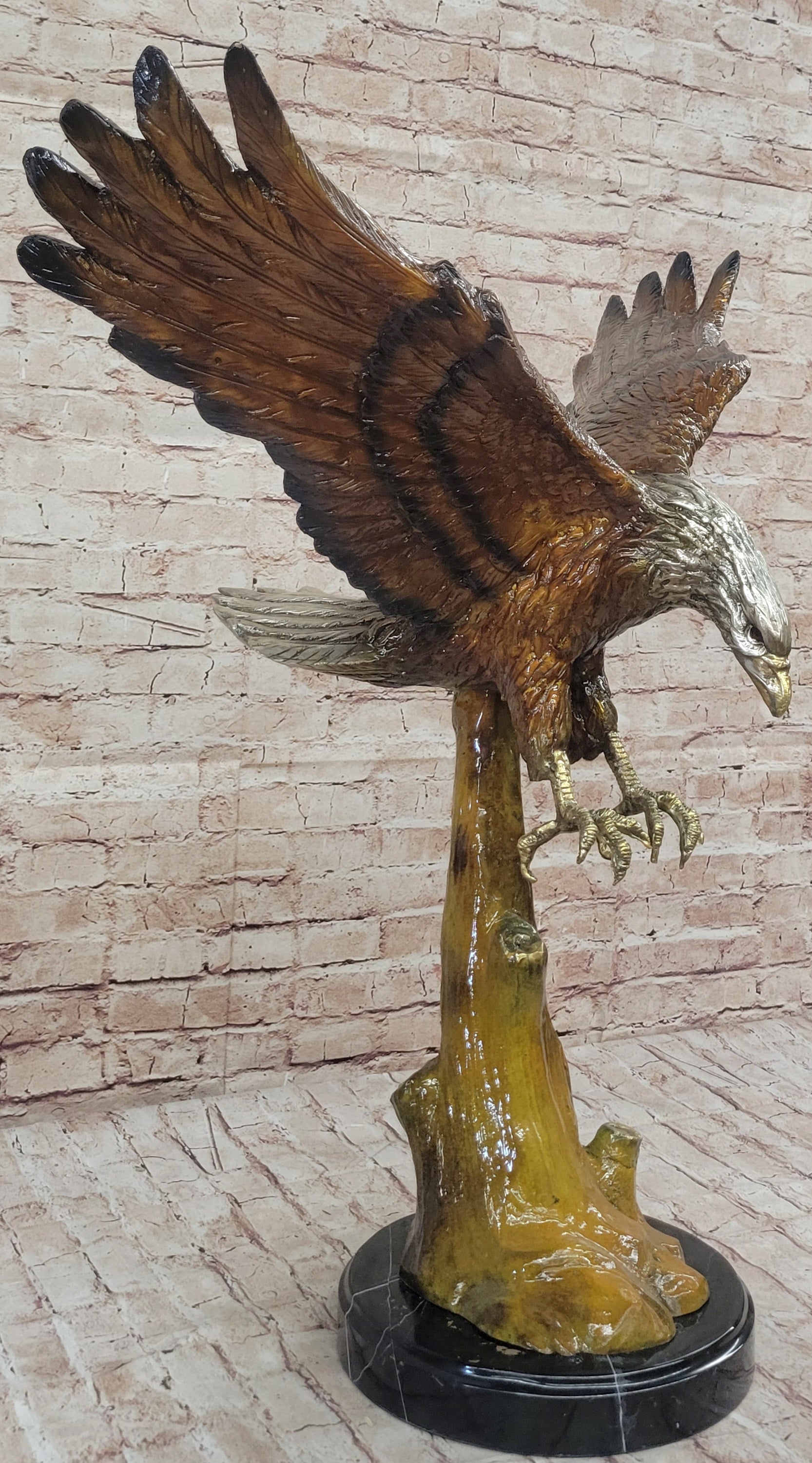 Multi Color Patina American Bald Eagle Bronze 32" x 26"