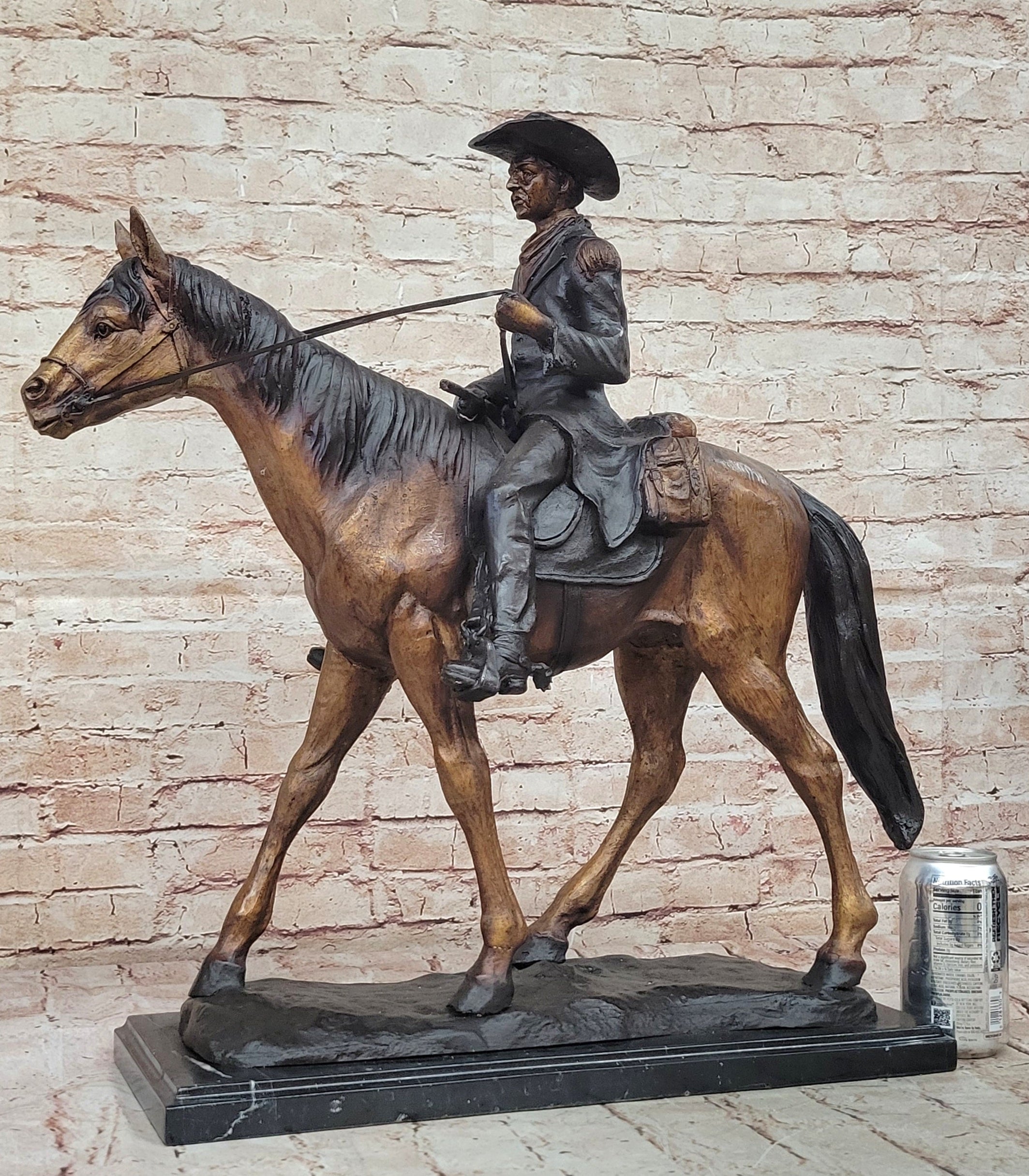 WILL ROGERS Bronze Statue Sculpture Frederic Remington Western Cowboy 23" x 23"