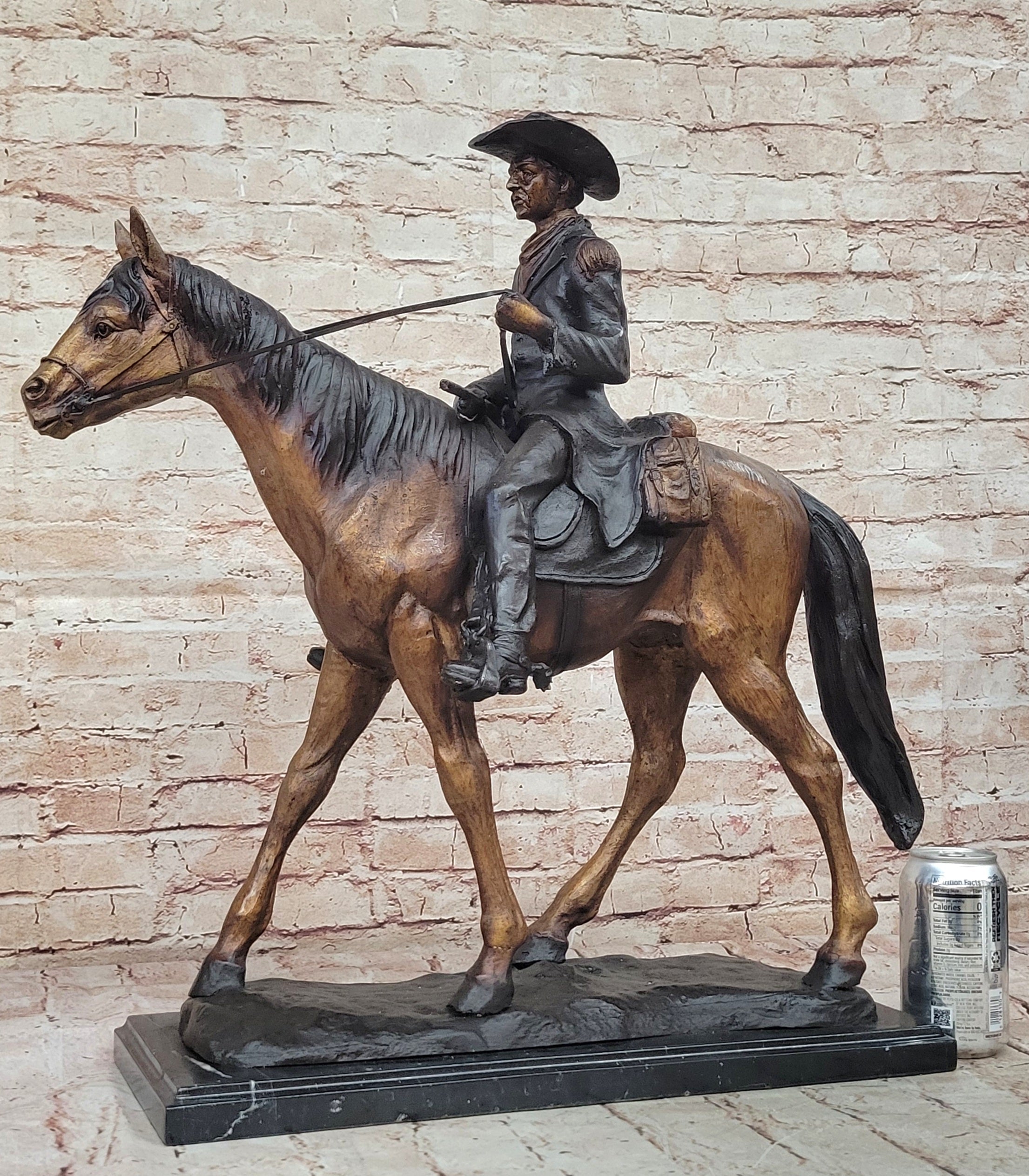 WILL ROGERS Bronze Statue Sculpture Frederic Remington Western Cowboy 23" x 23"