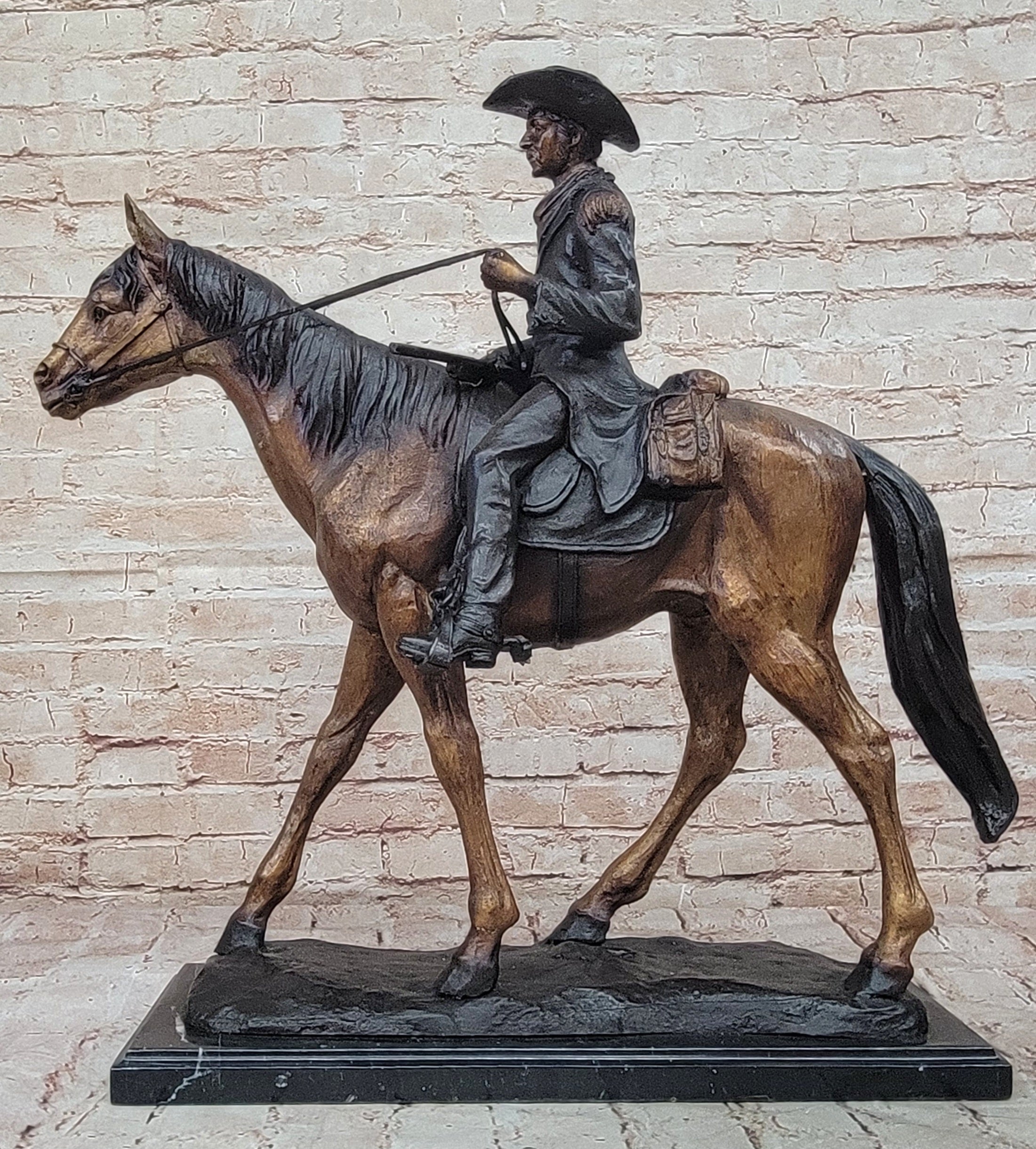 WILL ROGERS Bronze Statue Sculpture Frederic Remington Western Cowboy 23" x 23"
