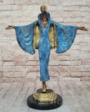 Julius Erte Art Deco Bronze Showgirl Sculpture Glazed Patina 19" x 15"