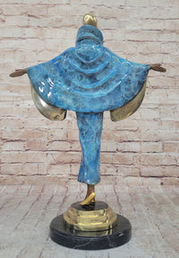 Julius Erte Art Deco Bronze Showgirl Sculpture Glazed Patina 19" x 15"