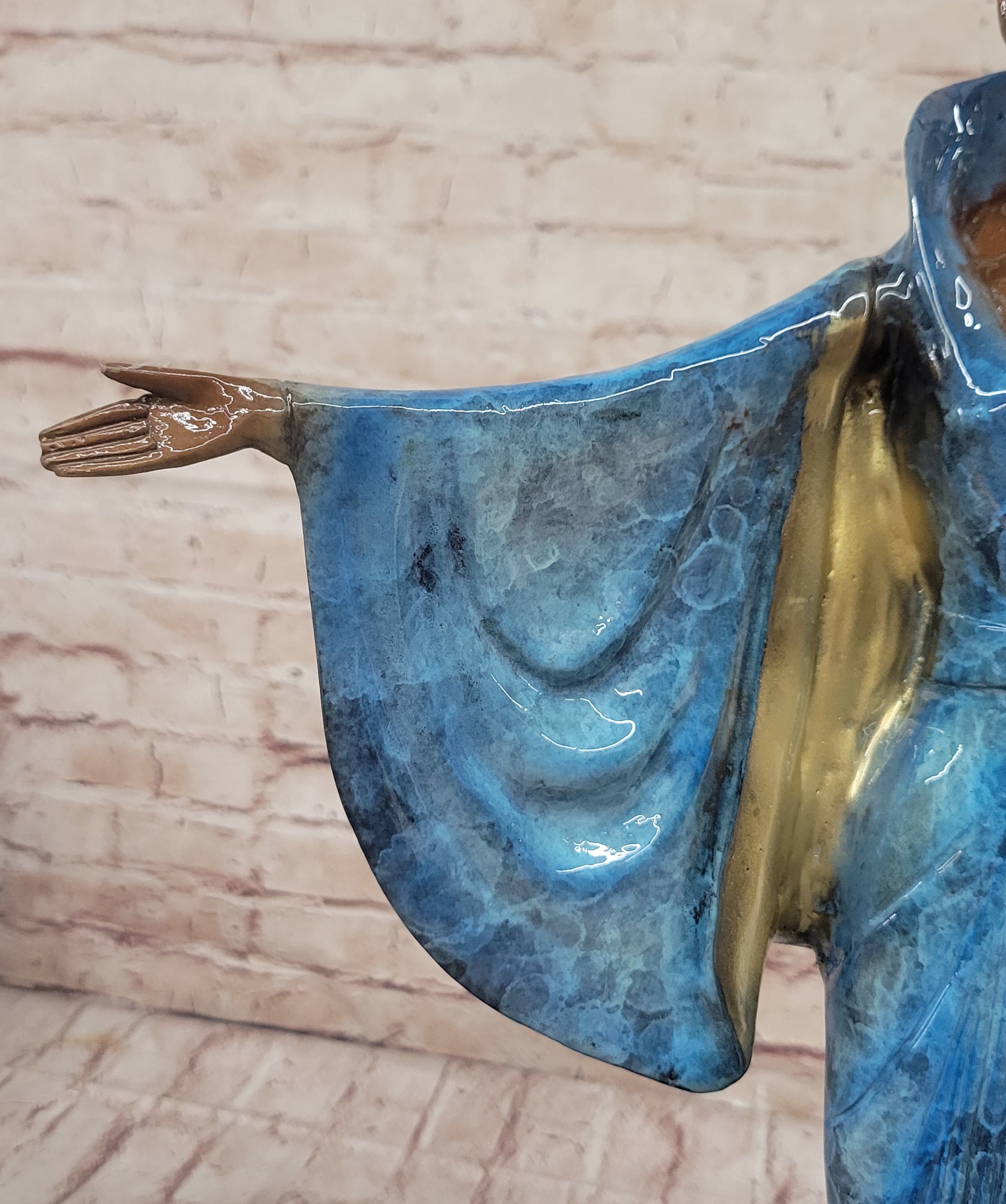 Julius Erte Art Deco Bronze Showgirl Sculpture Glazed Patina 19" x 15"