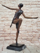 Bronze Art Deco Dancer Sculpture – Numbered Signed Ballerina