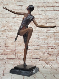 Bronze Art Deco Dancer Sculpture – Numbered Signed Ballerina