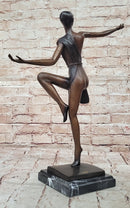 Bronze Art Deco Dancer Sculpture – Numbered Signed Ballerina