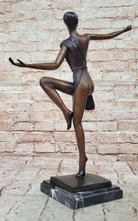 Bronze Art Deco Dancer Sculpture – Numbered Signed Ballerina