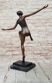 Bronze Art Deco Dancer Sculpture – Numbered Signed Ballerina