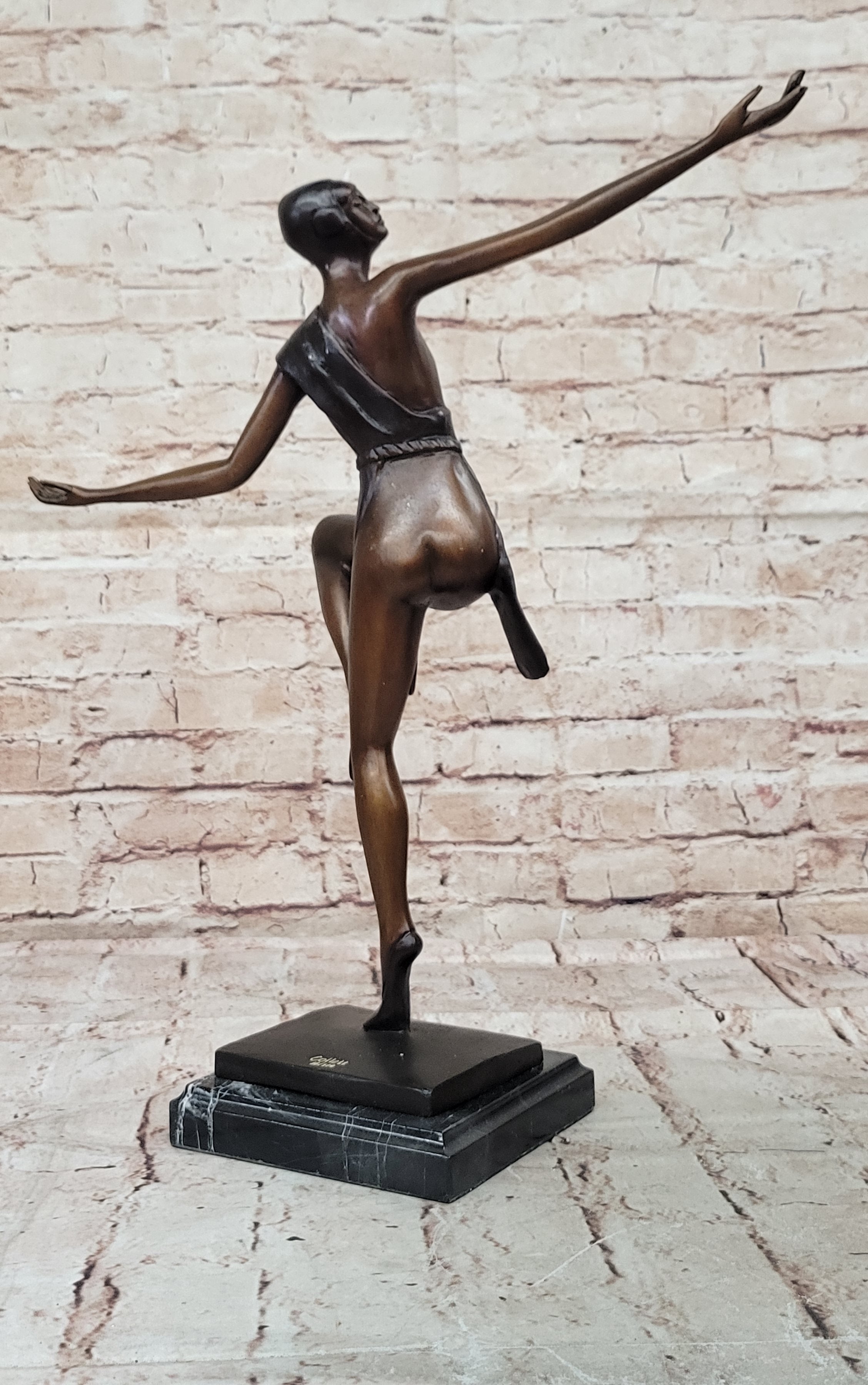 Bronze Art Deco Dancer Sculpture – Numbered Signed Ballerina