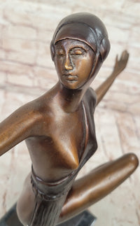 Bronze Art Deco Dancer Sculpture – Numbered Signed Ballerina
