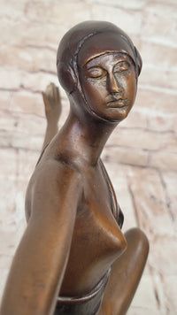 Bronze Art Deco Dancer Sculpture – Numbered Signed Ballerina
