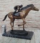 Jockey Race Horse Equestrian Bronze Sculpture Numbered & Signed