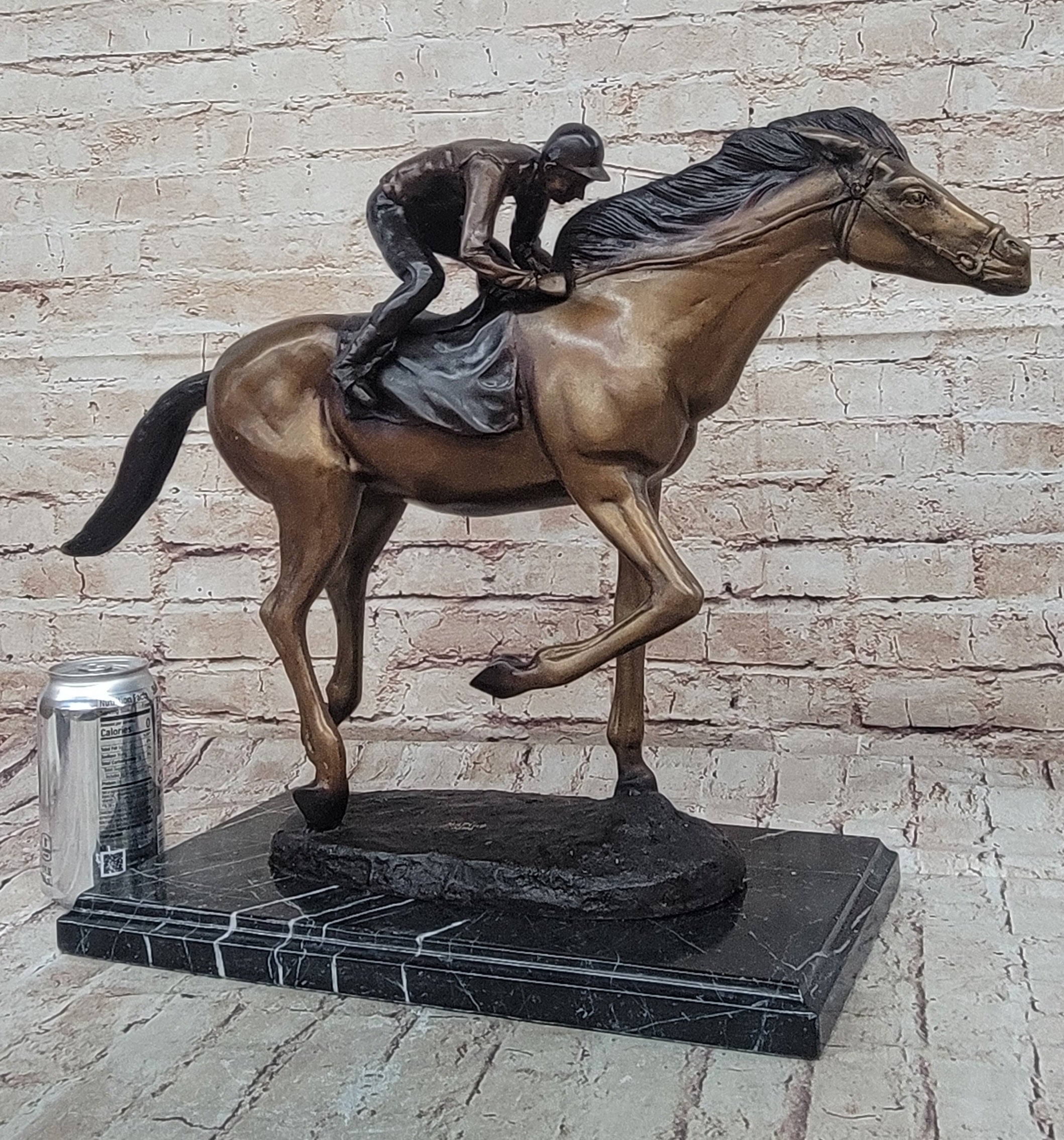 Jockey Race Horse Equestrian Bronze Sculpture Numbered & Signed