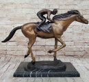 Jockey Race Horse Equestrian Bronze Sculpture Numbered & Signed