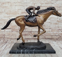 Jockey Race Horse Equestrian Bronze Sculpture Numbered & Signed