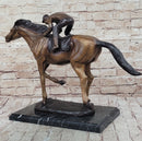 Jockey Race Horse Equestrian Bronze Sculpture Numbered & Signed