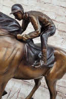 Jockey Race Horse Equestrian Bronze Sculpture Numbered & Signed