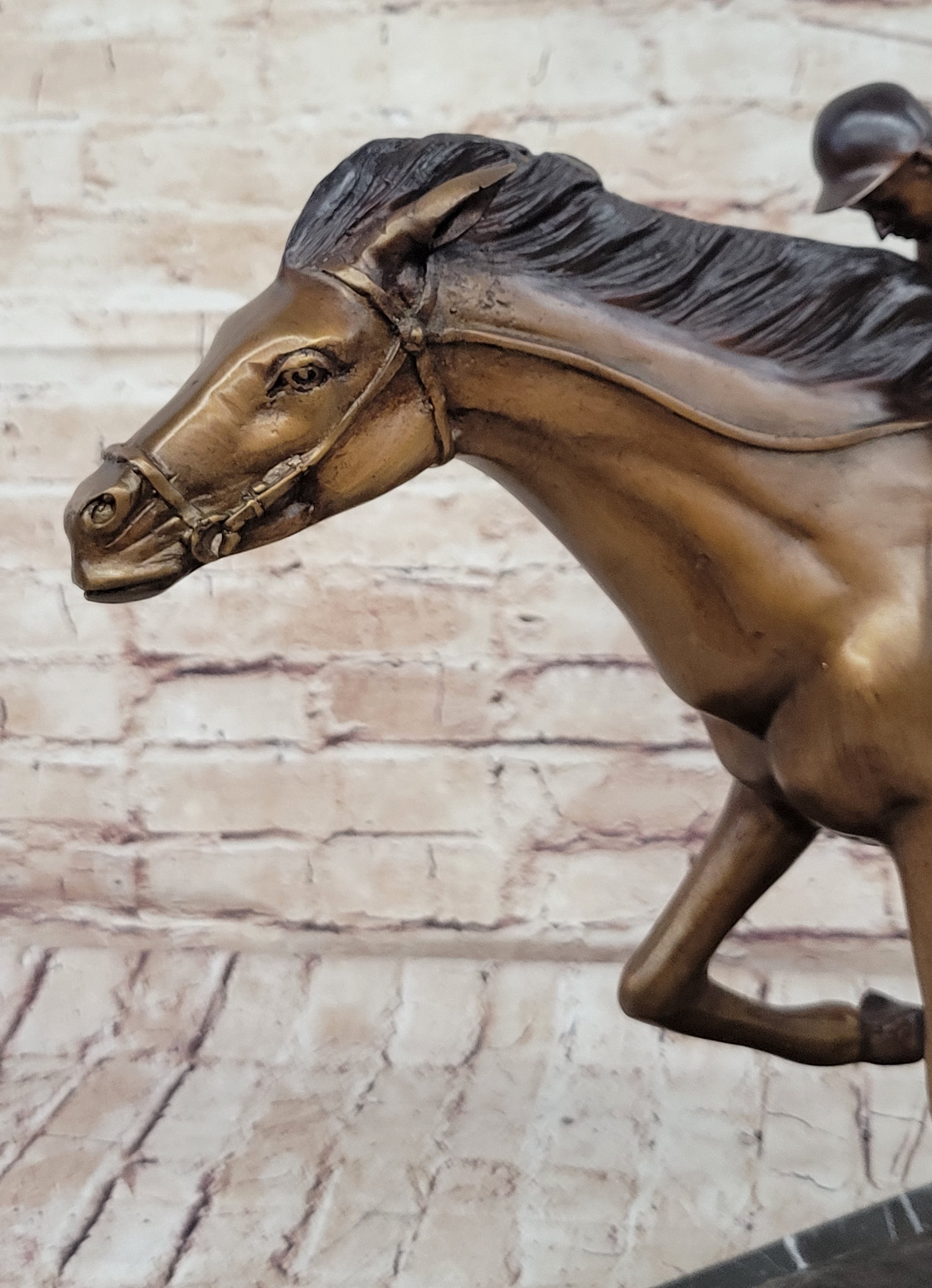Jockey Race Horse Equestrian Bronze Sculpture Numbered & Signed