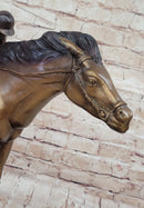 Jockey Race Horse Equestrian Bronze Sculpture Numbered & Signed
