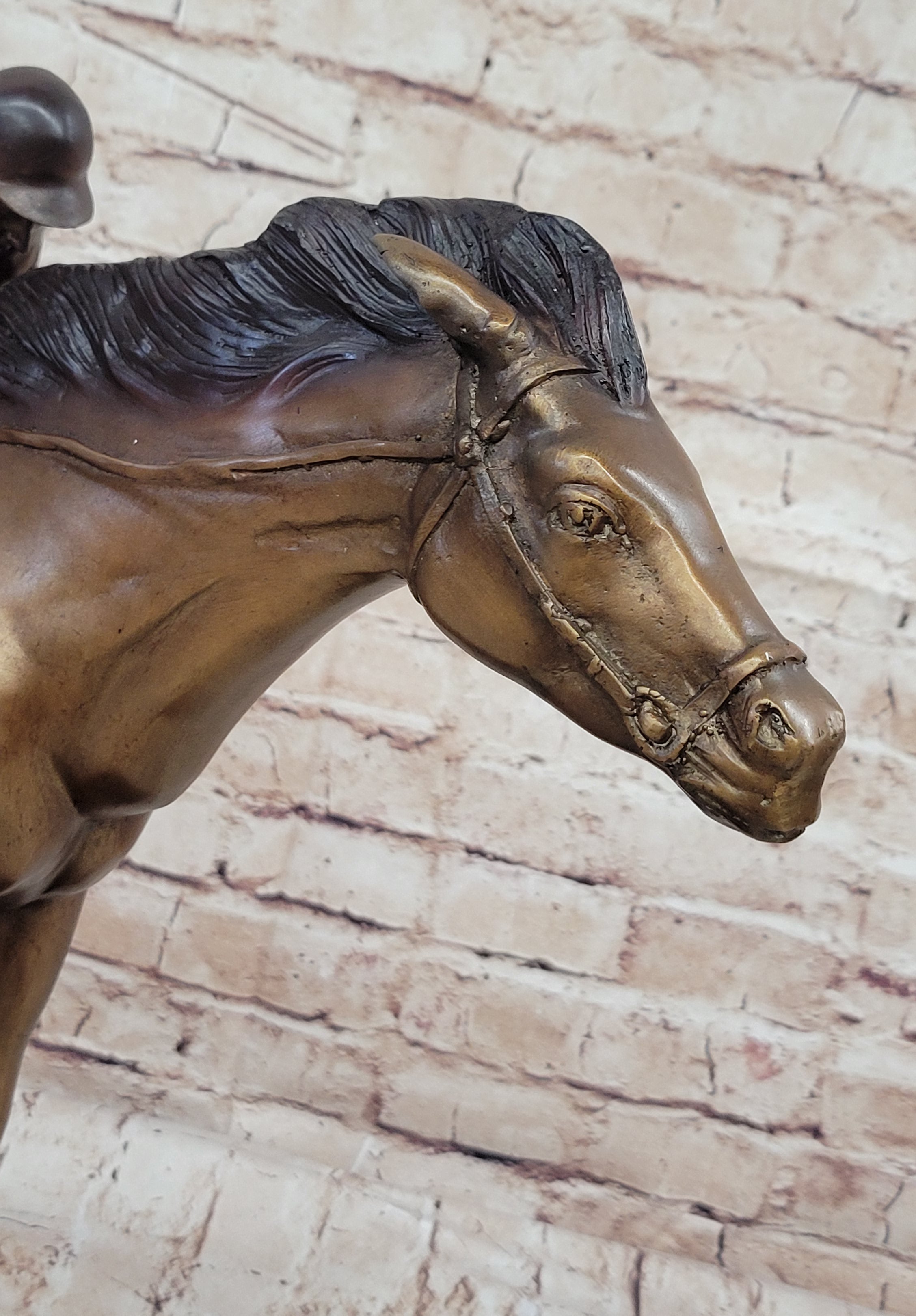 Jockey Race Horse Equestrian Bronze Sculpture Numbered & Signed