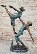 Pas De Deux Ballet Dancers Bronze Sculpture on Marble Base