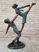 Pas De Deux Ballet Dancers Bronze Sculpture on Marble Base
